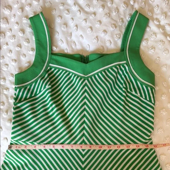 Diolen | Dresses | Vintage Mid Century Diolen Green And White Striped Dress  | Poshmark